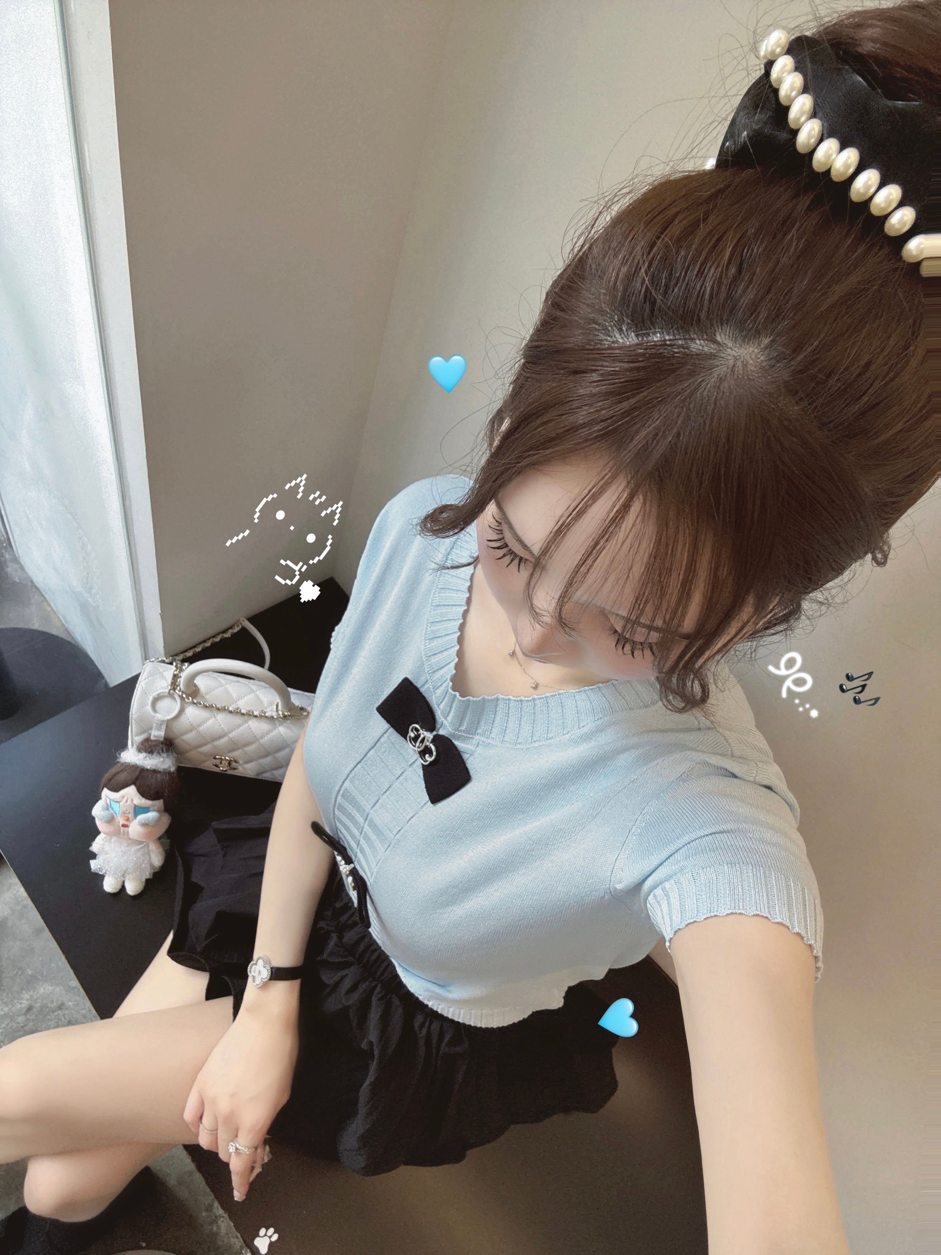 Ribbon lumi papillon summer knit