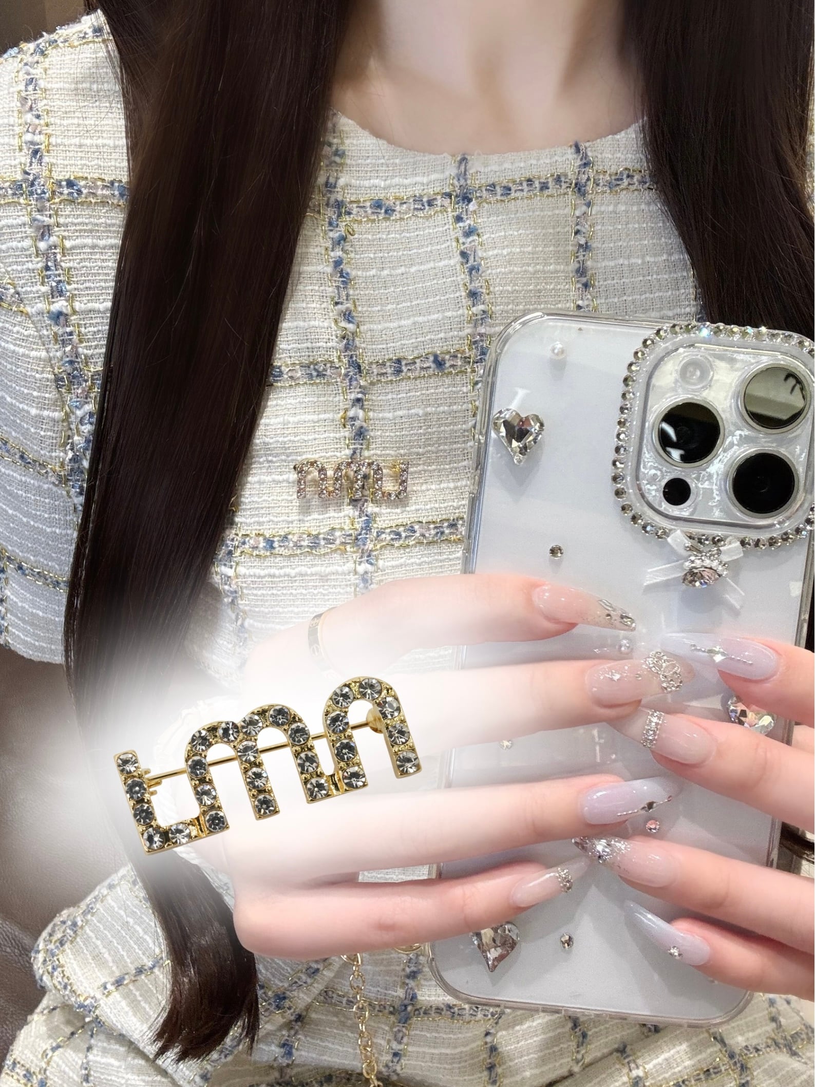 LMN logo bijou broach