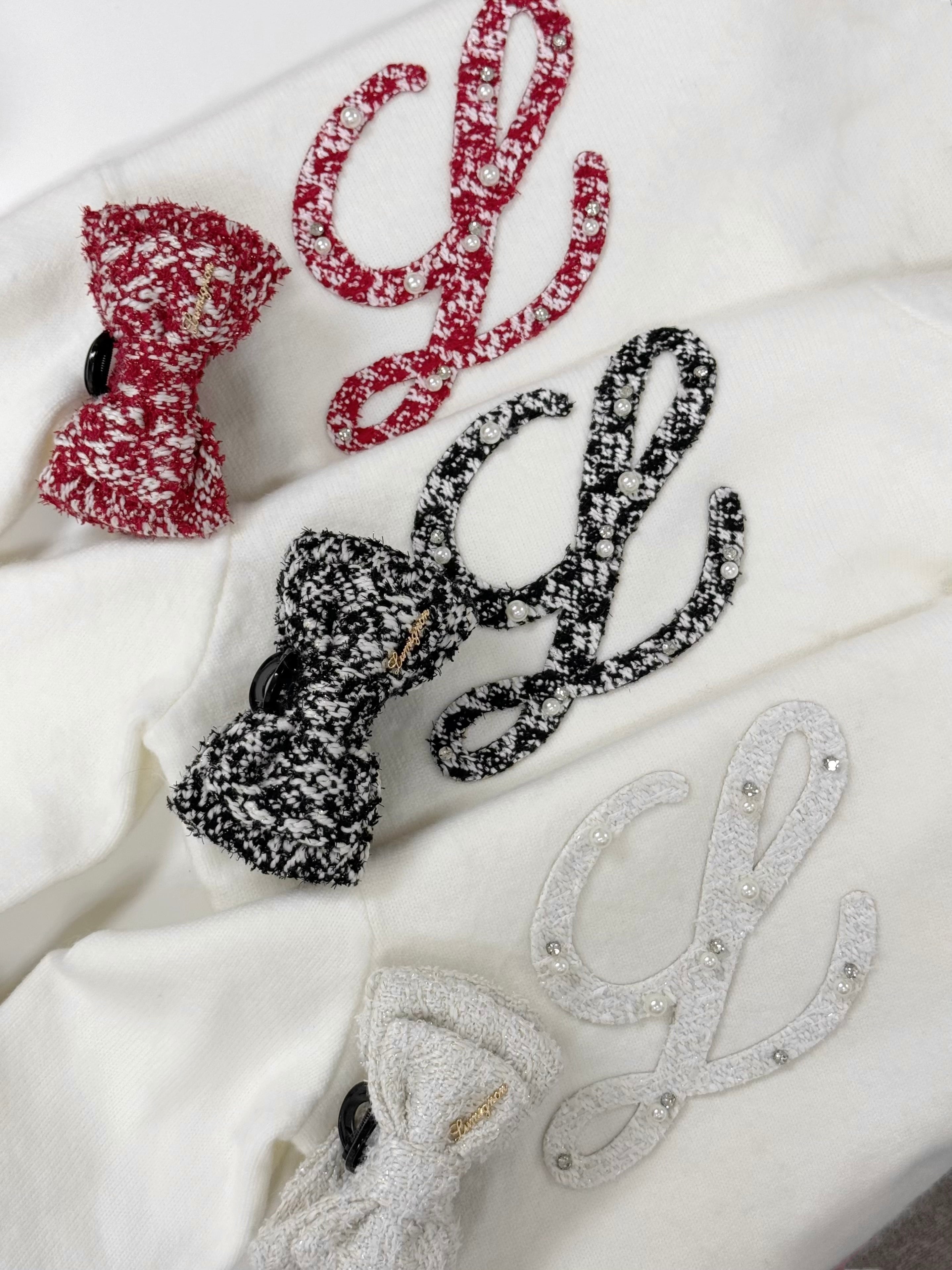 holiday tweed ribbon hair clip