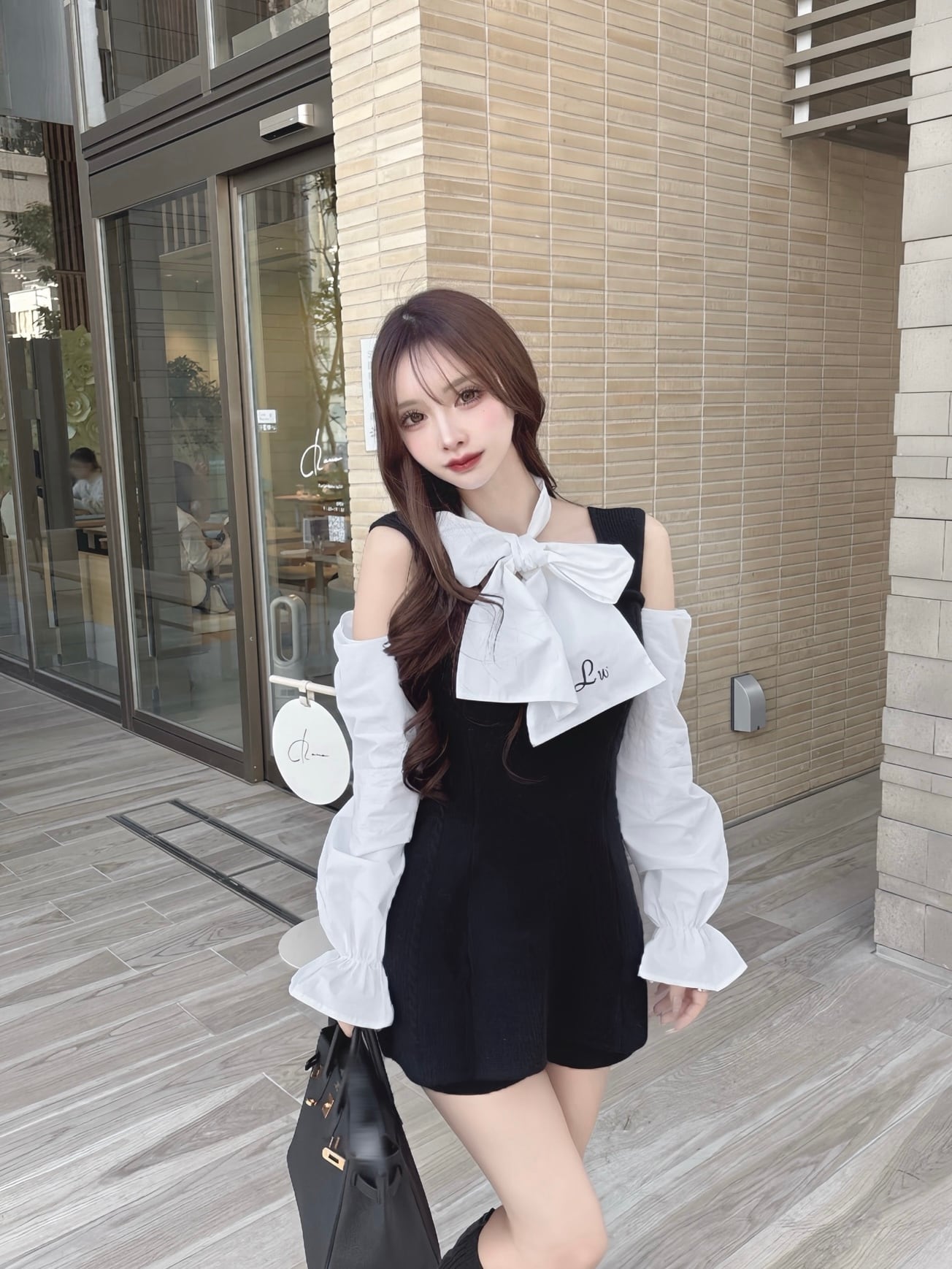 Lu. ribbon docking knit set up