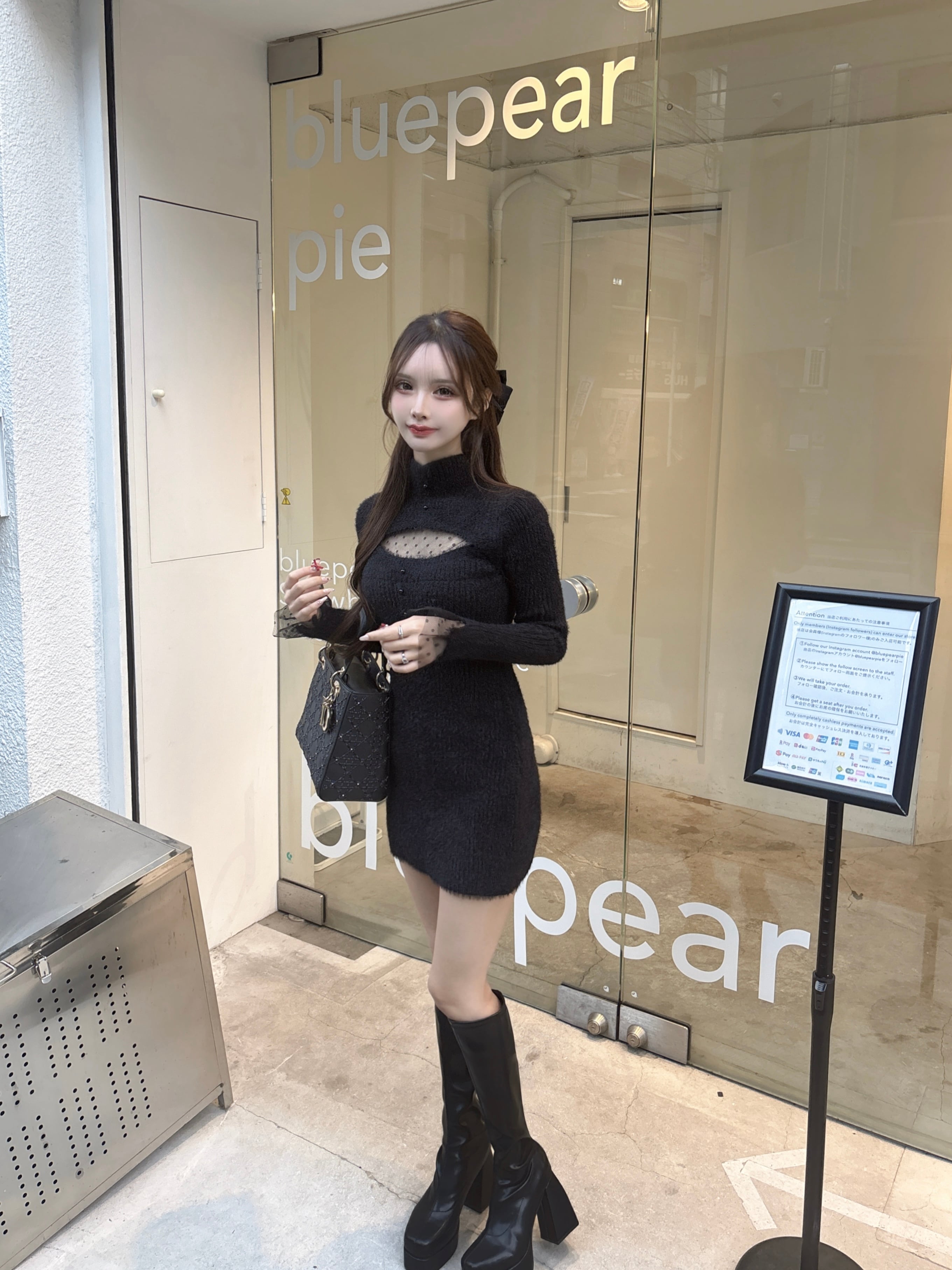 dot tulle knit mini op